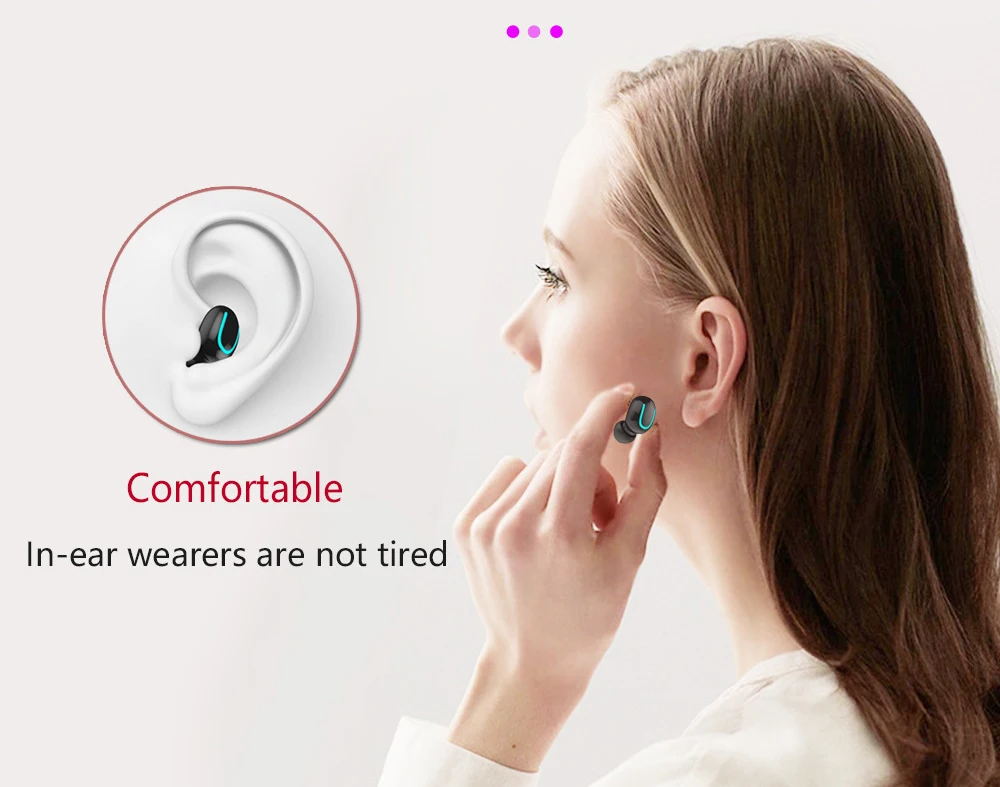 Беспроводные наушники, Bluetooth 5,0, мини наушники, свободные руки, спортивные наушники, гарнитура с зарядным устройством, микрофоном для телефона, планшета