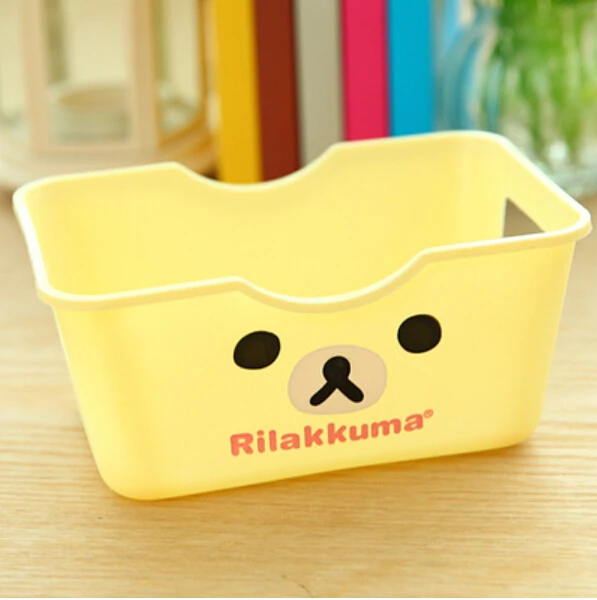 Cartoon Printed Box Relaxed Bear Rectangle Organizador Desktop Sundries Finishing Plastic Hot Sell Containers For Storage | Дом и сад