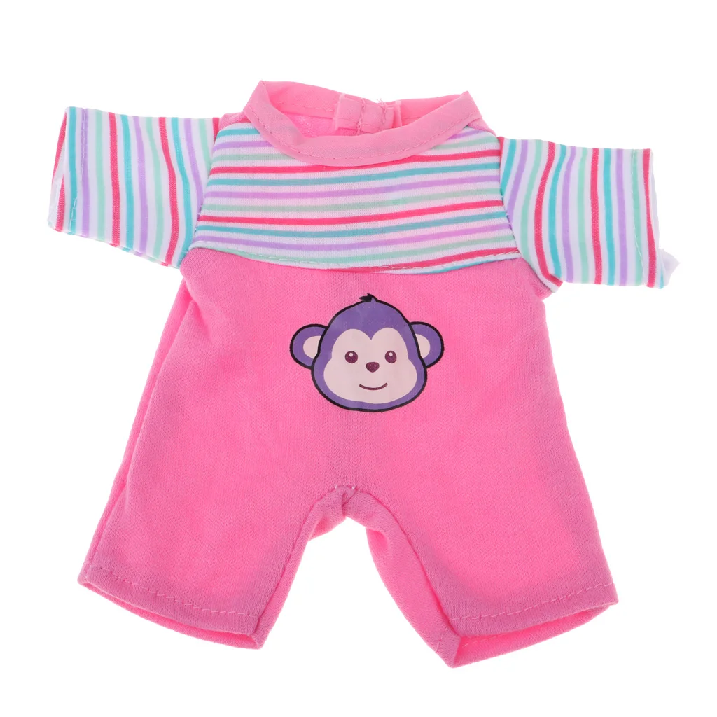 Розовый полосатый комбинезон с обезьянкой дизайн одежды для 25 см Mellchan Baby Reborn кукла Mellchan кукла аксессуары