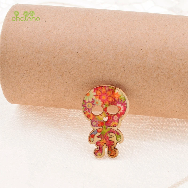 Смешанная 3 деревянная кнопка с отверстиями для самостоятельного скрапбукинга