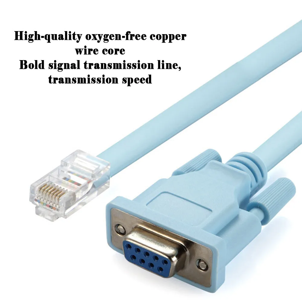 Синий 1 8 м дБ 9Pin RS232 последовательного порта RJ45 CAT5 адаптера Ethernet LAN кабель консоли 5
