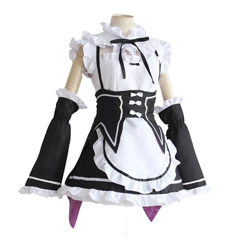 Женский костюм для косплея Re:zero Rem Ram фартук Meidofuku (топ + юбка шейный пояс