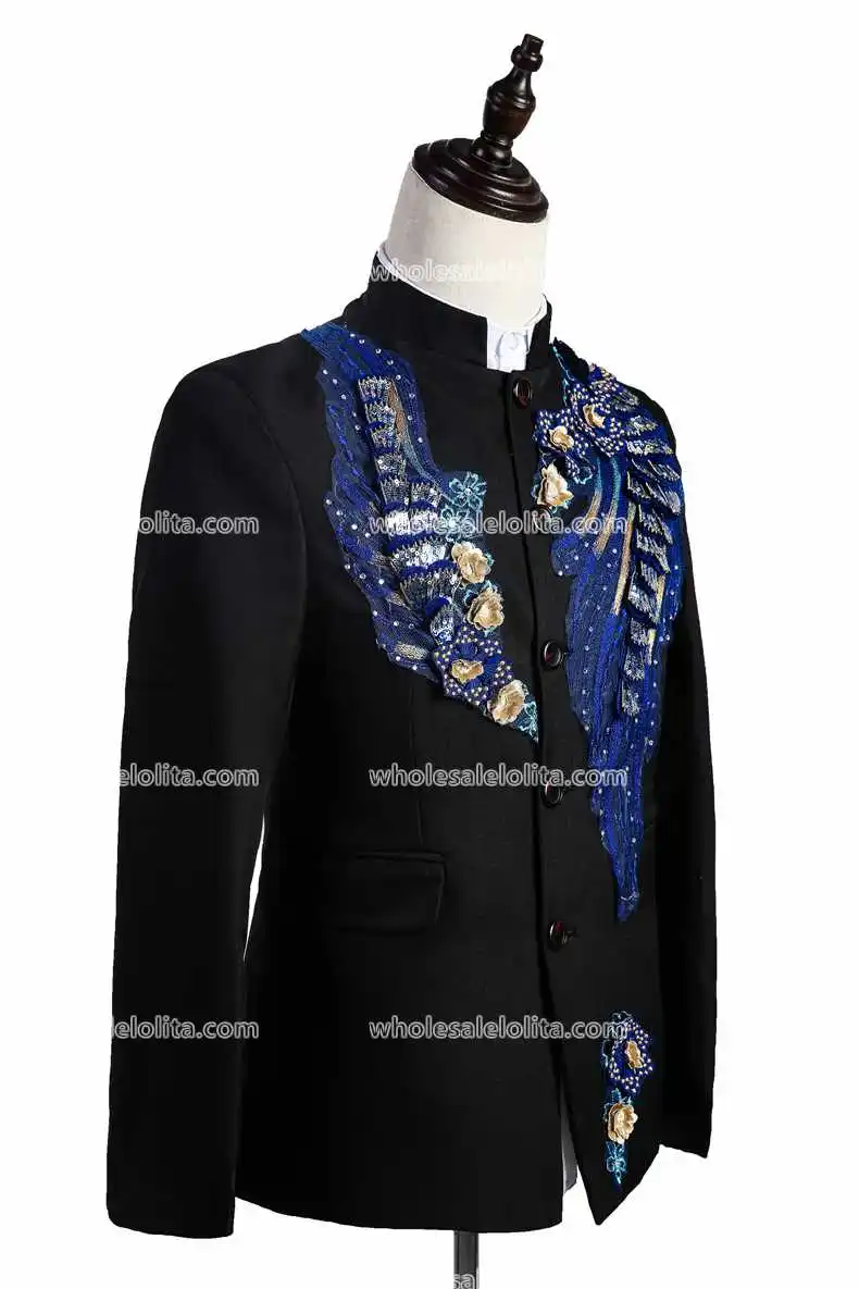

High-end Customized Black/Red/White Mens Prince Suits Medieval Mens Period Costume