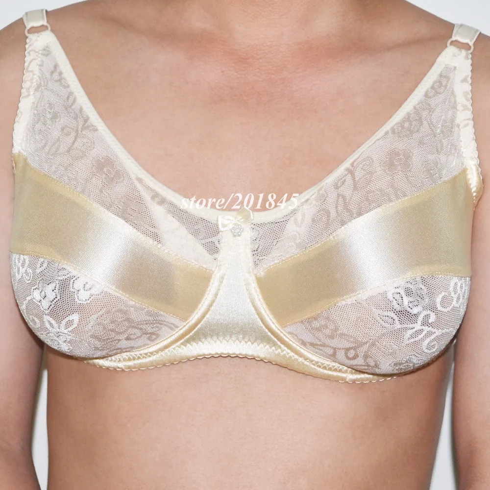 

Size S(400g) 1Pair Silicone Artificial Breast Form False Fake Boobs With A Silk Bra Skin-color Size 90 Code Free Gift