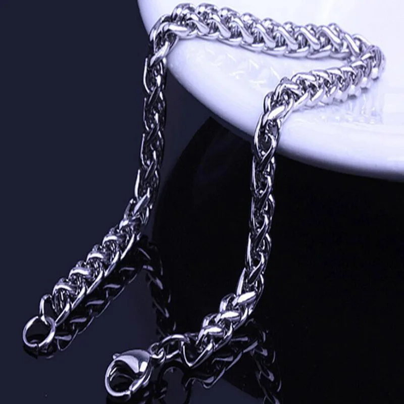 Sale Silvery 1PC Men 4 Widths Flower Basket Stainless steel Chain Link Wristband Multi-size Fashion Jewelry | Украшения и