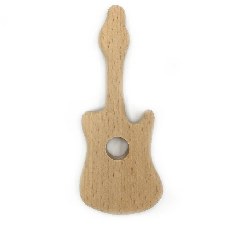 guitar DIY детские игрушки для тренажерного зала, деревянная подвеска на ожерелье, игрушки для прорезывания зубов, черепаха коала, Кит, черепаха, деревянные игрушки для прорезывания зубов - Цвет: guitar