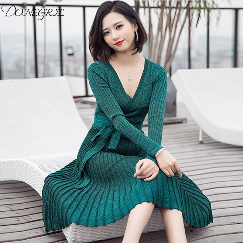 Осень зима Для женщин трикотажные Платья свитеры 2018 Новый бренд моды для подиума