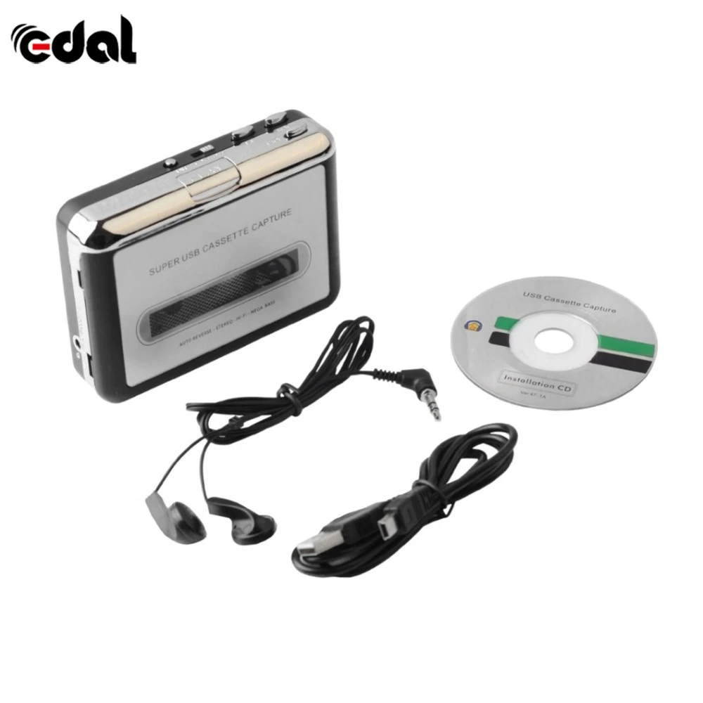 EDAL USB Кассетная лента конвертер кассеты в MP3 аудио захвата музыкальный плеер к ПК
