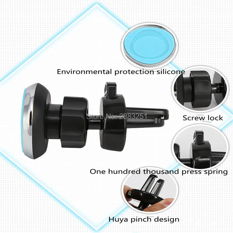 360 градусов Автомобильный держатель Магнитный для телефона с вентиляционным