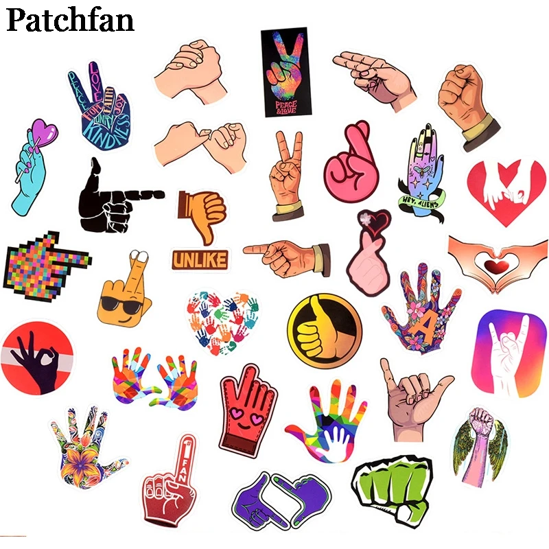 Patchfan 50 шт. забавные жесты забавные ПВХ наклейки для diy украшения дома Скрапбукинг багаж скейтборд ноутбук настенная гитара A2058