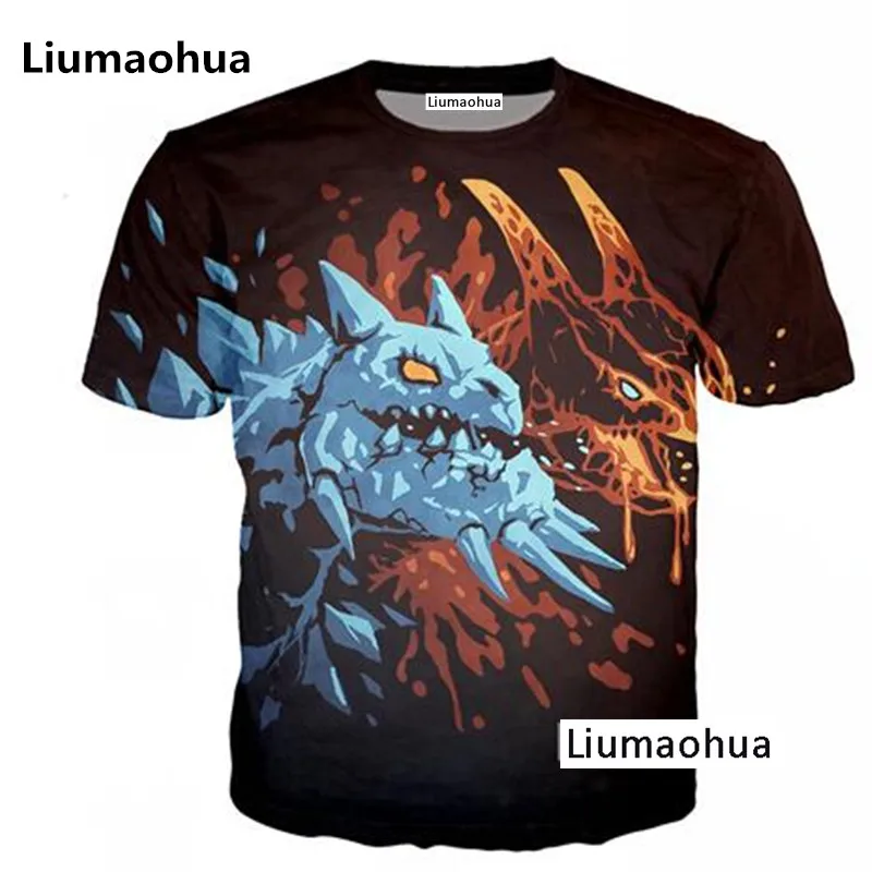 Liu Maohua's latest fashion men's women's T-shirt brand shirt summer Harajuku 3D printing competition Dota 2 0005 | Мужская