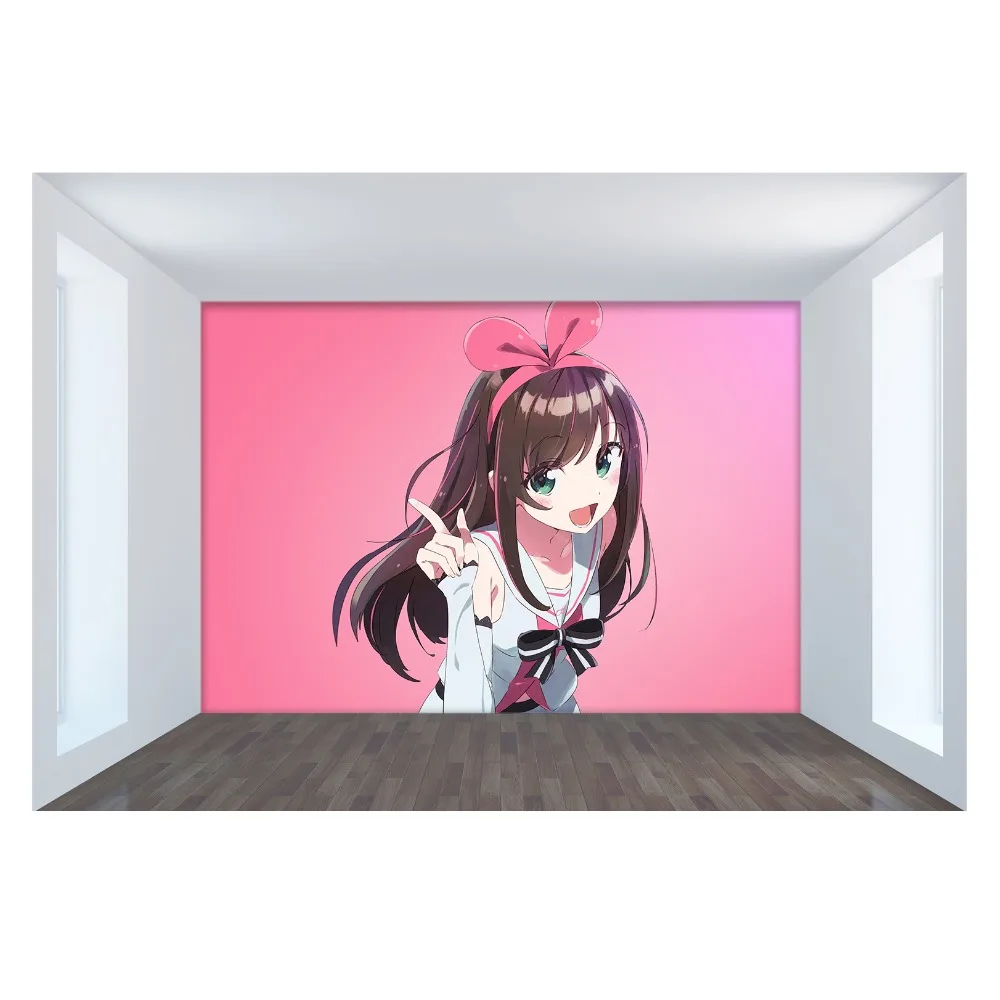 [Самоклеющиеся] 3D Kizuna Ai Pink Girl 3 Япония Аниме настенная бумага печать настенные