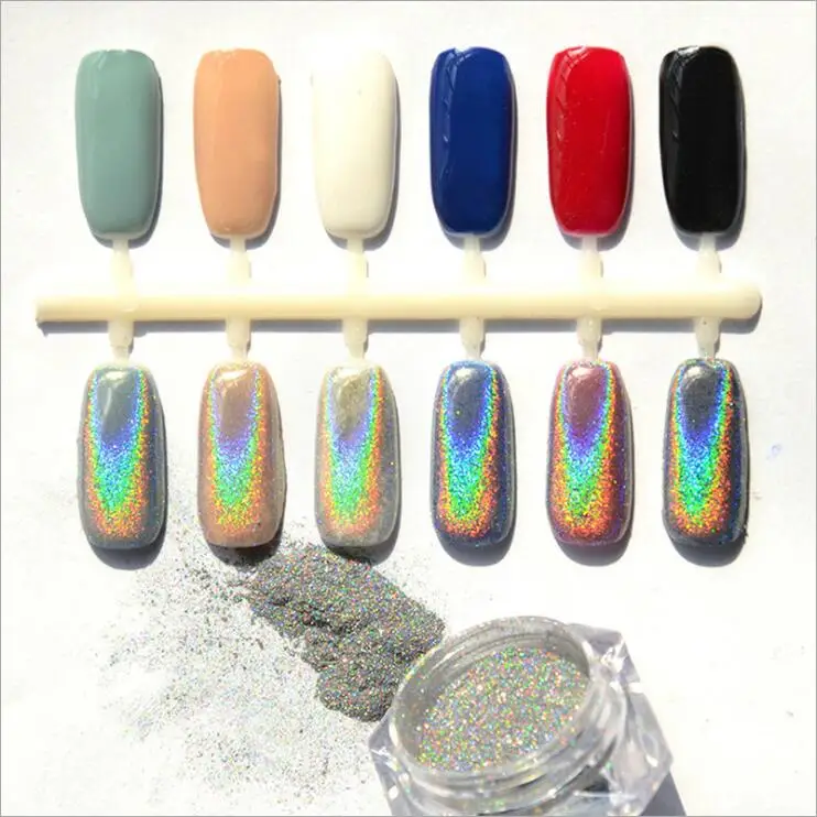 Beleshiny 1 г/кор. Голографический лазерный ногтей блестит Холо Радуга Дизайн
