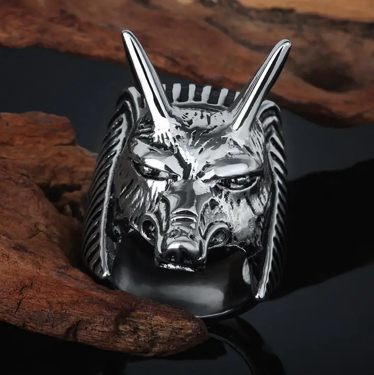 Титановое кольцо из нержавеющей стали с головой волка для мужчин крутой панк