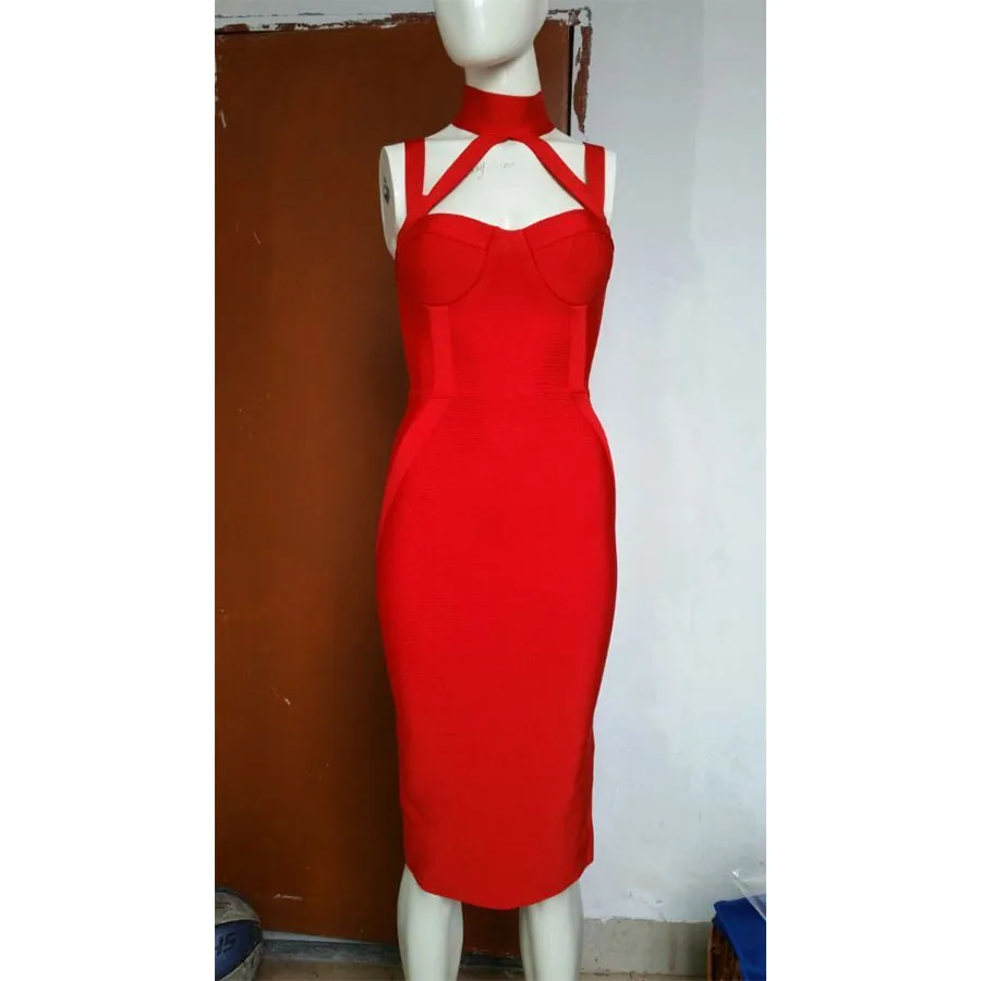 Deavogy 2017 роскошное Новое красное черное бежевое сексуальное платье миди с