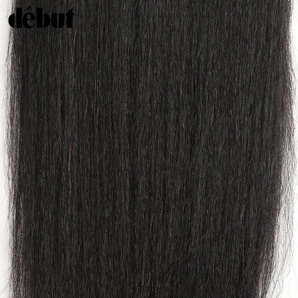 Debut Lace Closure Brazilian Yaki Straight Hair Remy Human Free Part 10-20 inch Shipping | Шиньоны и парики