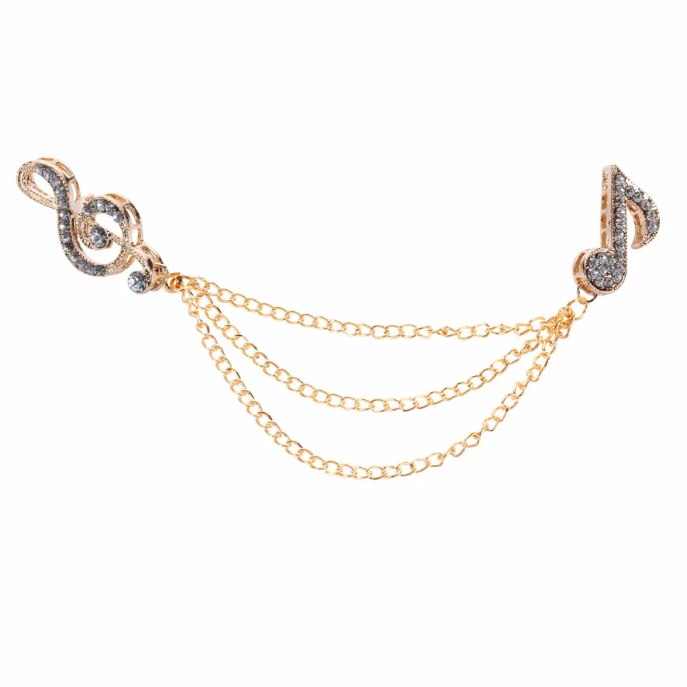 Мужская и женская брошка унисекс с музыкальными нотами стразами бутоньерка для