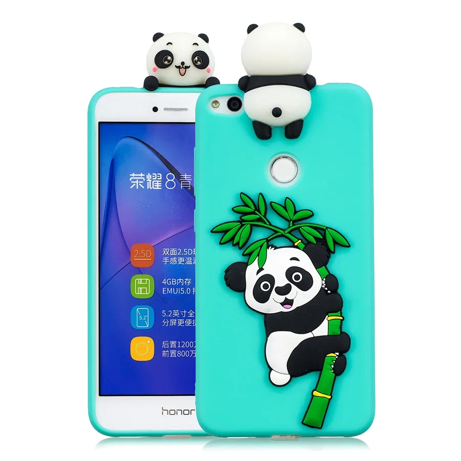 Honor 8 Lite Fundas для huawei P8 Lite чехол для huawei P9 Lite чехол Мягкая панда Единорог ручной работы мультяшный чехол для телефона s