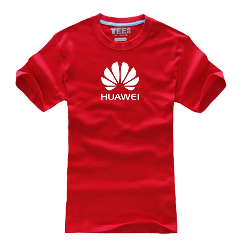 Летняя футболка с логотипом Huawei хлопковая Повседневная коротким рукавом |