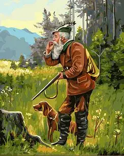 Охотник и собака Раскрашивание по номерам на холсте настенные картины для