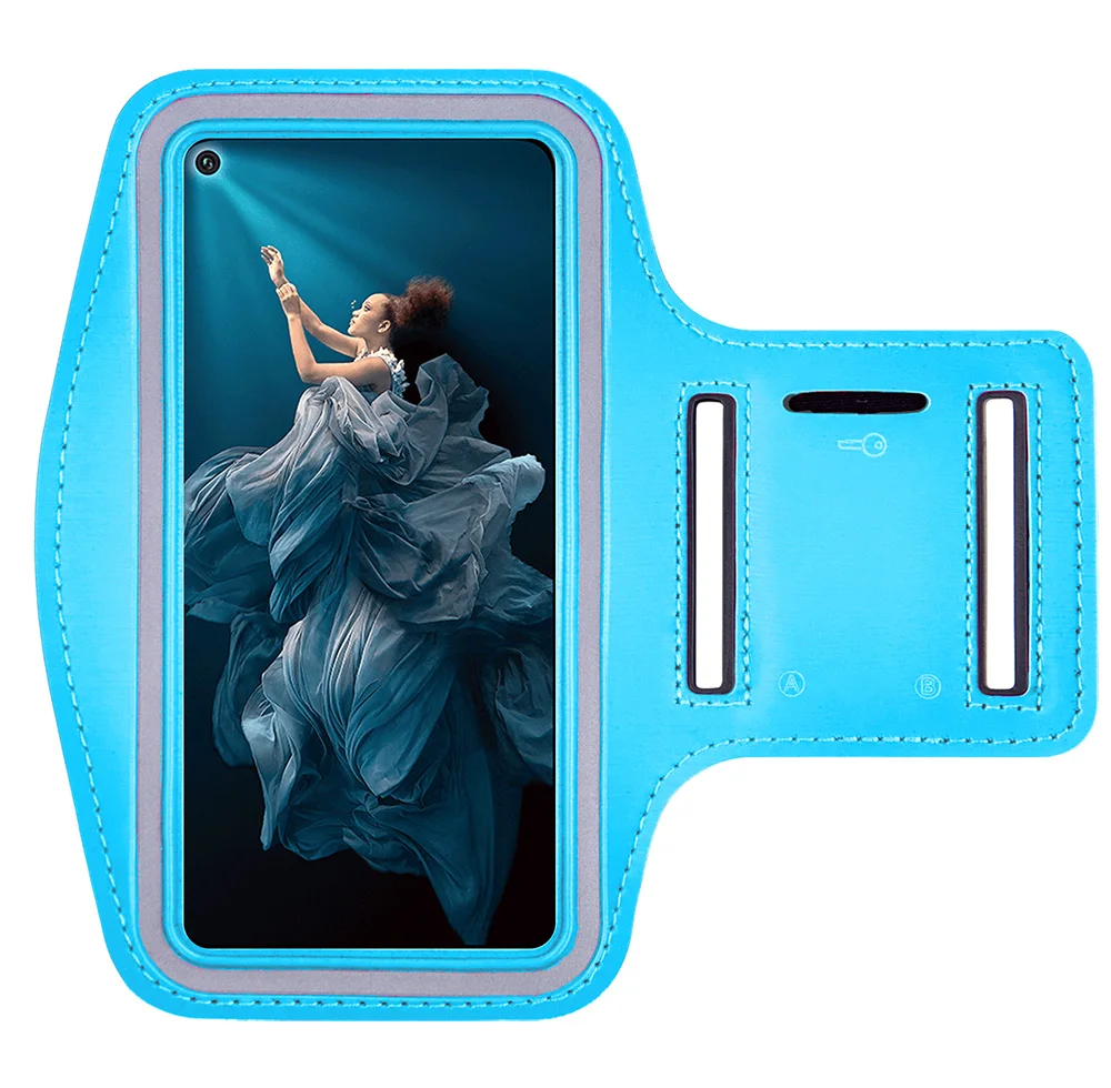 Небесно-голубой Универсальная спортивная сумка для бега для huawei Honor 20 Pro 9X 7X 8X View 20 Lite Honor 10 9 фитнес-упражнения на руку Защитная сумка для телефона - Цвет: Небесно-голубой