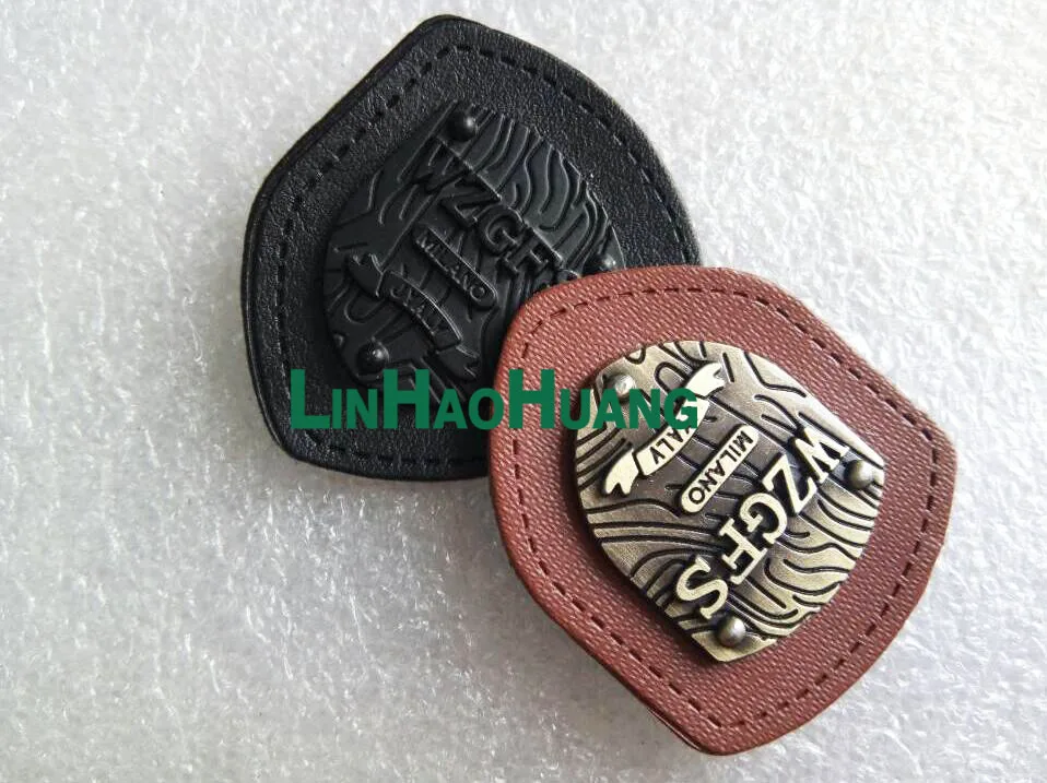 20 шт./лот Черная/коричневая искусственная войлочная кожа ПРИШИТАЯ с