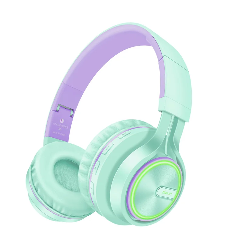 BT-08 беспроводные наушники Bluetooth гарнитура складные наушники регулируемые наушники с микрофоном для ПК мобильного телефона Mp3 - Цвет: B6 Green purple