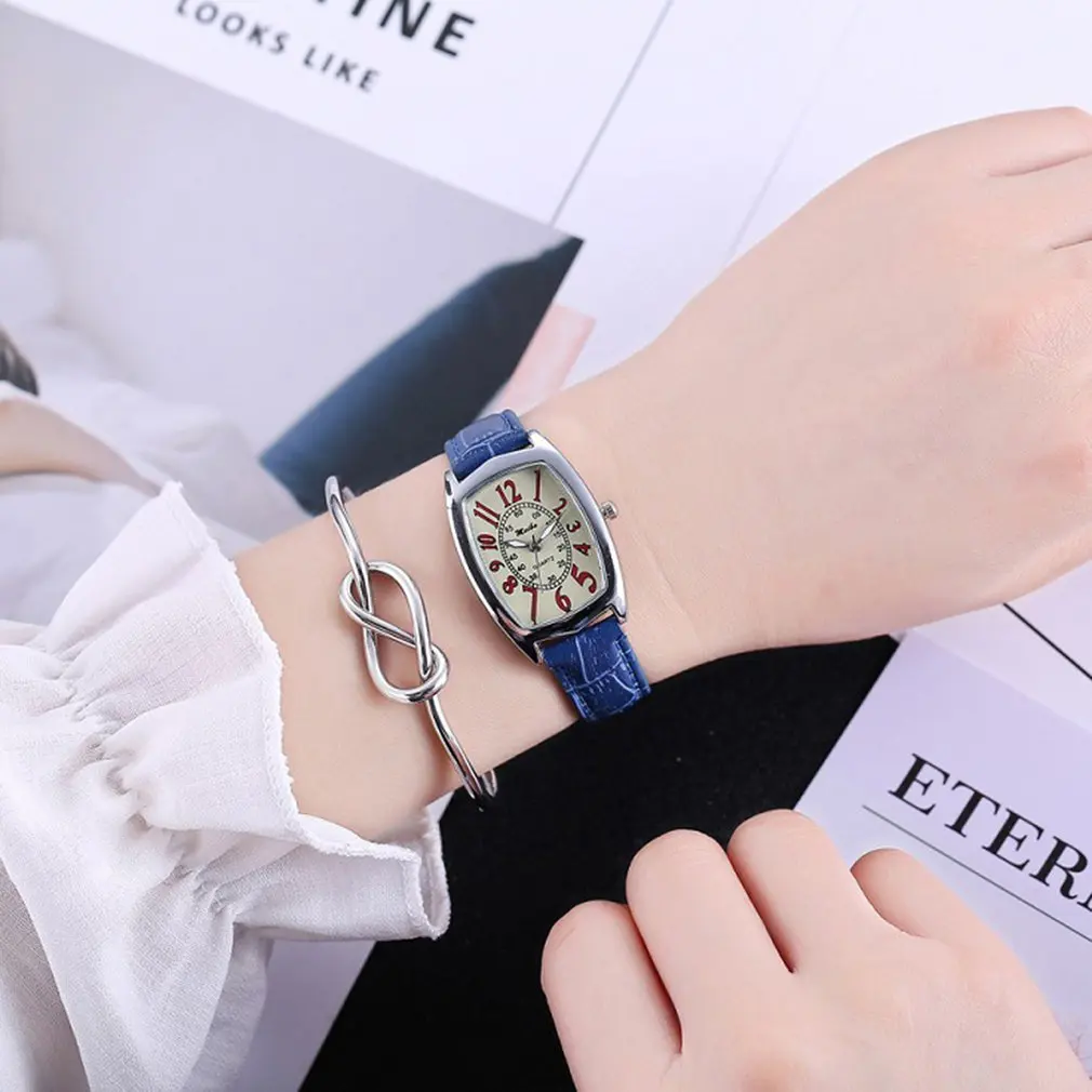 Модные Простые кварцевые часы для женщин женская одежда кожаный тренд наручные