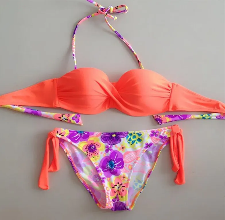 Сексуальный женский купальник Модный летний пуш-ап Мягкий Купальник цветочные