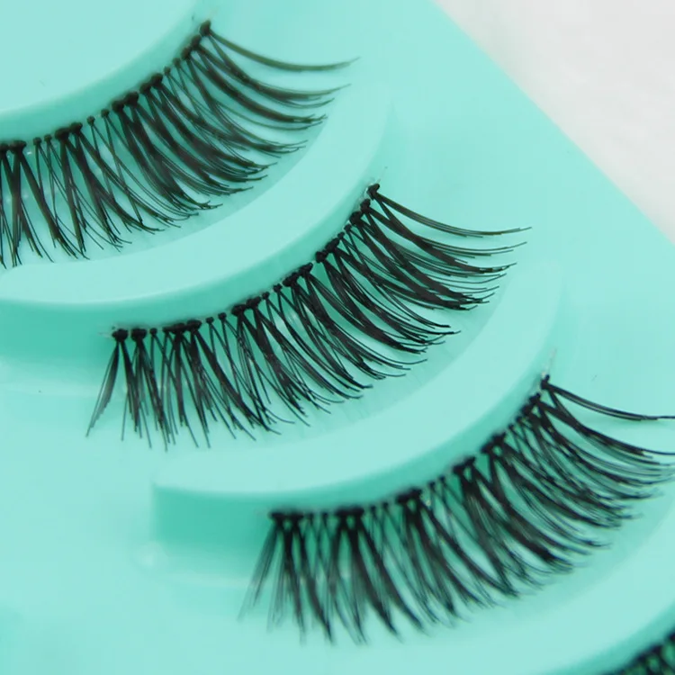 LASGOOS 50Pair Women Lady Mini Natural Looking False Eyelashes Handmade Half Cover Fake Eye Lashes Extension Wedding Makeup L-8
