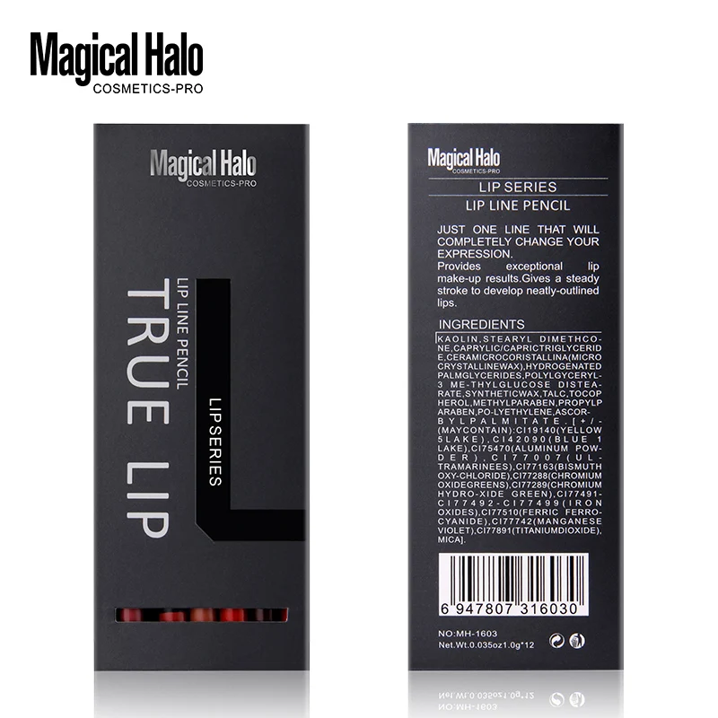 Бренд Magical Halo 12 шт./компл. Pro Водонепроницаемый Яркий карандаш для губ Карандаш
