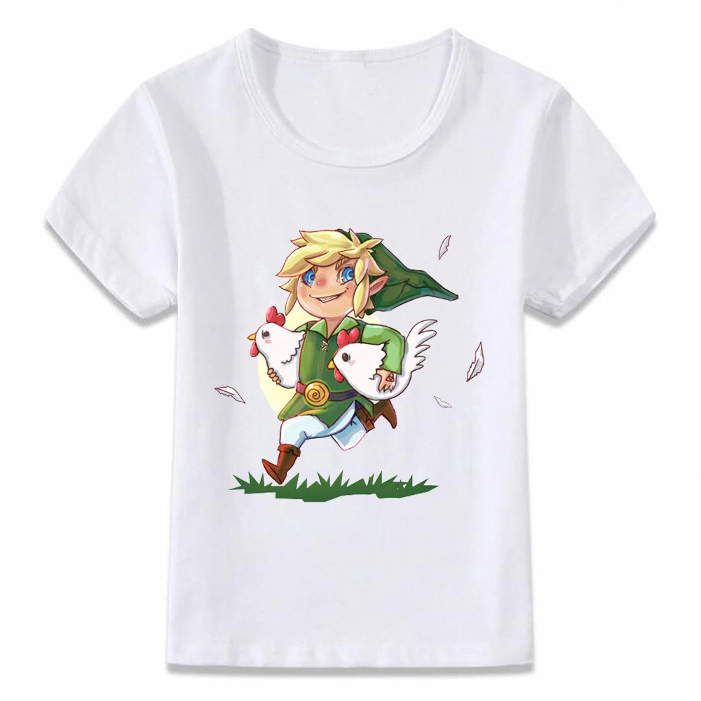 P0016U Детская одежда футболка с надписью «Link and Cucco bread of The Wild Legend of Zelda» для мальчиков и девочек, футболки для малышей - Цвет: P0016U