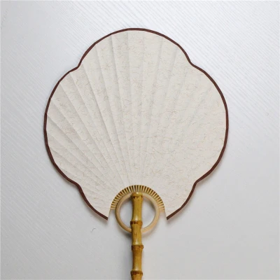 Crabapple linen Винтажный вентилятор для рисовой бумаги с ручкой, белый, красный, черный, традиционный вентилятор для рукоделия, для взрослых, сделай сам, живопись, китайский бамбуковый корень, декоративный вентилятор, подарок - Цвет: Crabapple linen