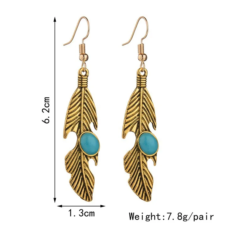 Богемные этнические винтажные Простые Модные серьги капельки с Зелеными камнями