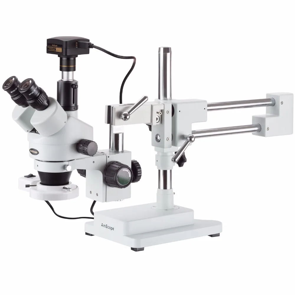 Мультифокальный стереомикроскоп AmScope 3.5X-90X + флуоресцентсветильник 5 Мп США |