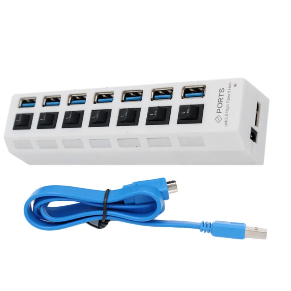 Usb-концентратор Micro USB 3,0 концентратор разветвитель с адаптером питания USB 4/7 порт Hab высокоскоростной 5 Гбит/с USB разветвитель 3,0 концентратор для ПК Аксессуары