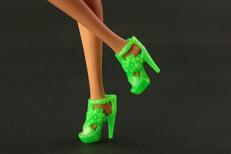 10 пара/лот новые высококачественные кукольные туфли Модные Зеленые на высоком