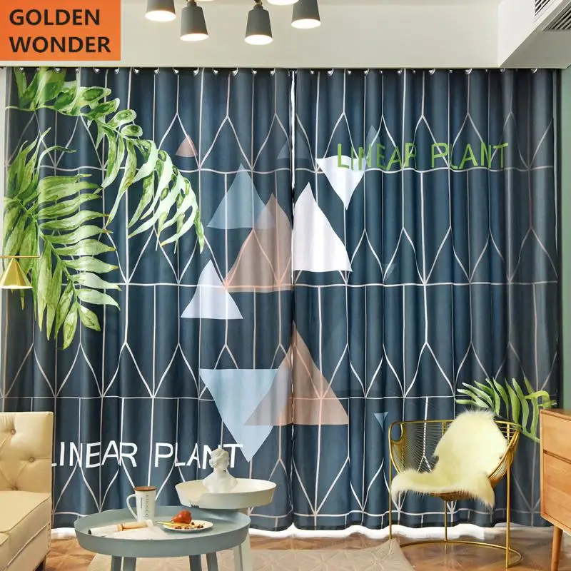 Modern Luxury Geometric Curtains For Living room Bedroom Blackout Long Dark Green Custom Made Finished Product | Дом и сад