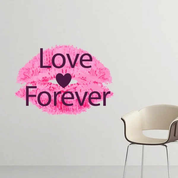 Изображение Love Forever в форме губ на День святого Валентина с изображением сердца