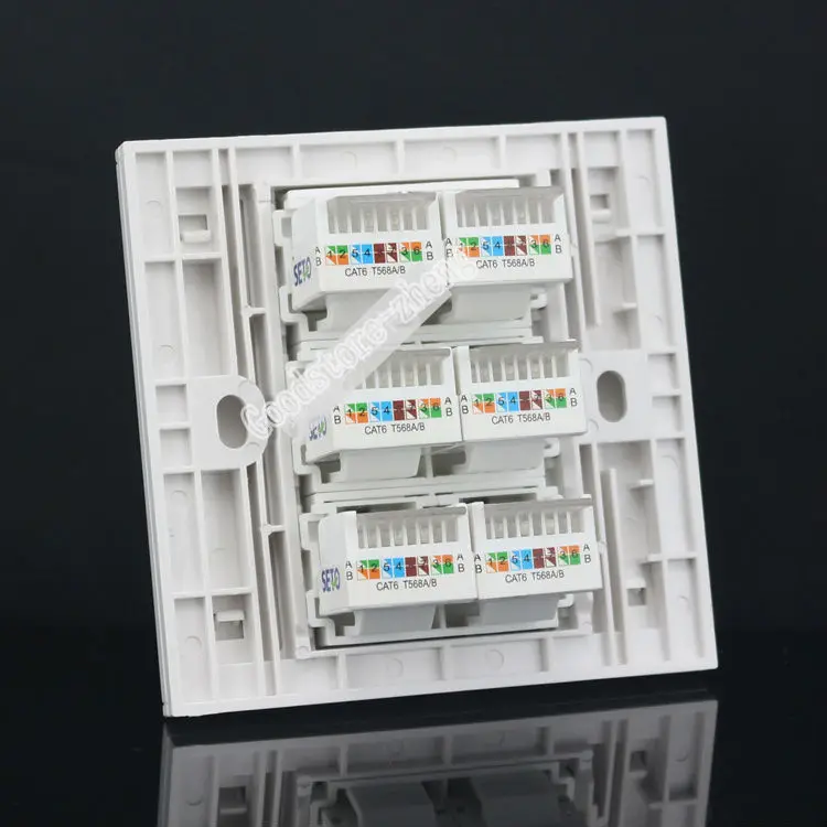 Настенная пластина 6 портов s LAN сеть RJ45 Cat6 порт панель Лицевая выход Keystone 86*86 мм