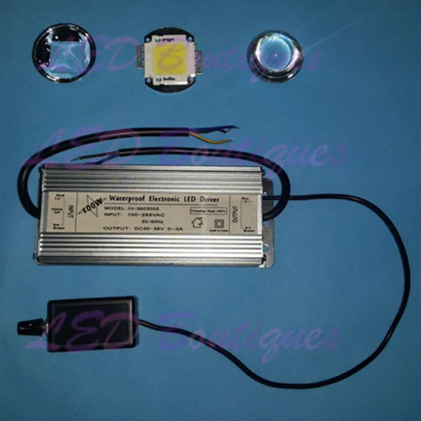 100 Вт белый светодиод высокой мощности + драйвер с регулируемой яркостью проектор