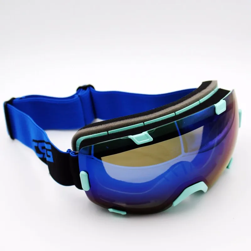 Красные зеленые серые синие лыжные очки с двойной защитой UV400 незапотевающие