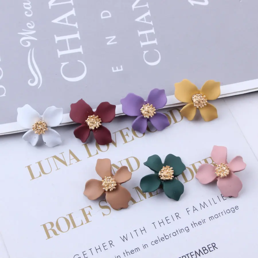 

10PCS/Lot 16*18mm Rubber Lacquer Flowers Shape Charms Zinc Alloy Pendant For Diy Necklaces Bracelets Jewelry Accessories