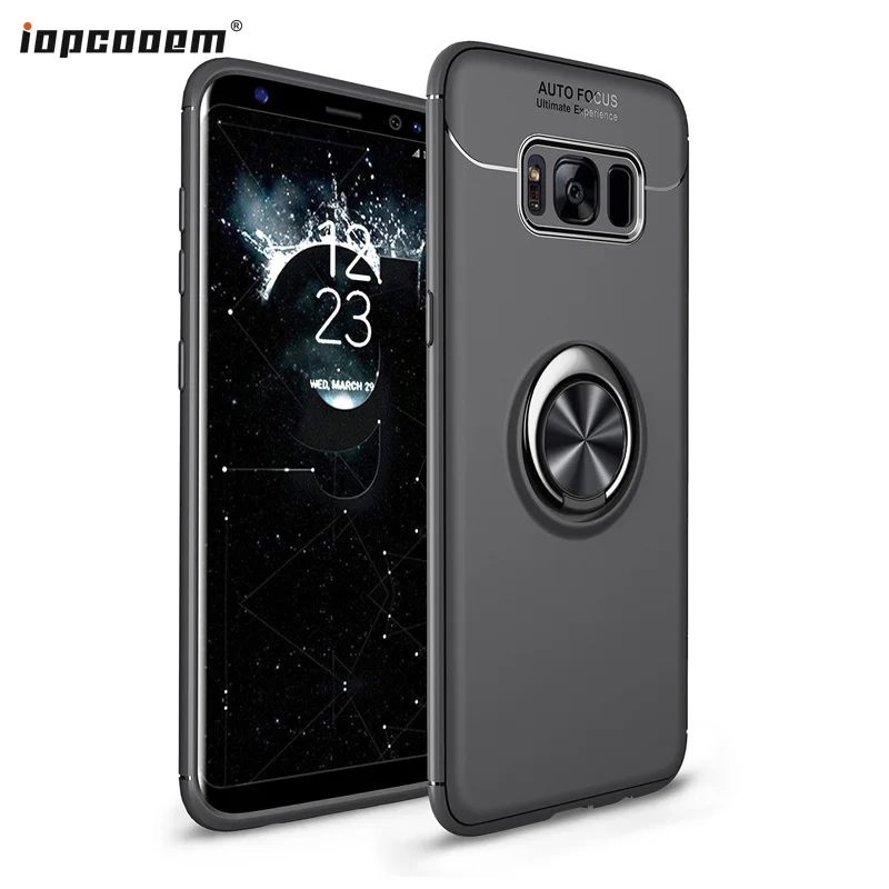 Роскошные противоударный чехол для телефона Samsung Galaxy S8 случаях Кронштейн кольцо