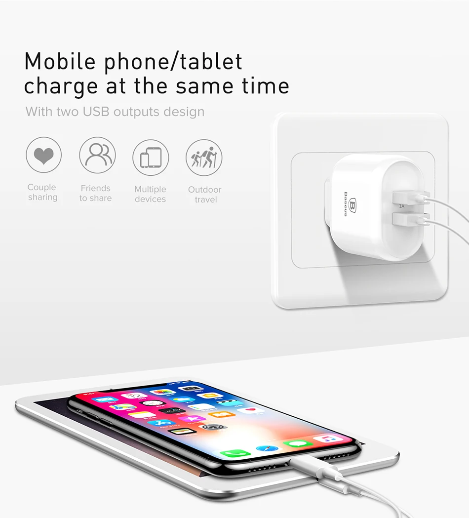 Baseus 18 Вт Быстрая зарядка QC 3,0 USB зарядное устройство для samsung Xiaomi Phone Adapter EU Plug дорожное настенное зарядное устройство для iPhone зарядное устройство