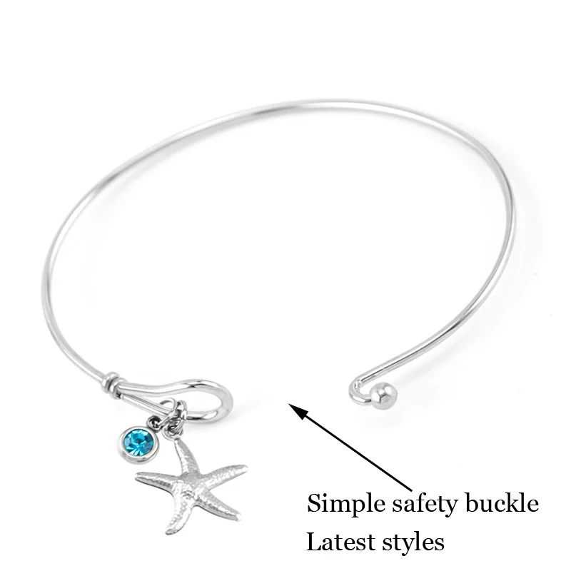 Simsimi Женский Браслет Морская звезда браслет камень по дню рождения кулон