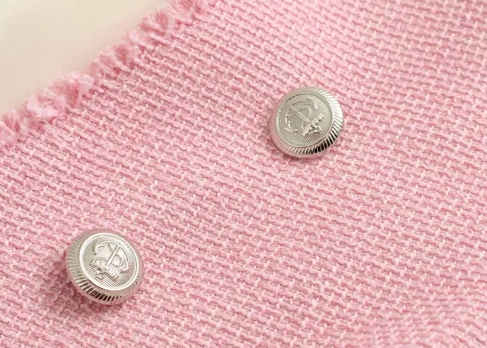 двубортное повседневное тонкое твидовое пальто женские с бахромой края приятные