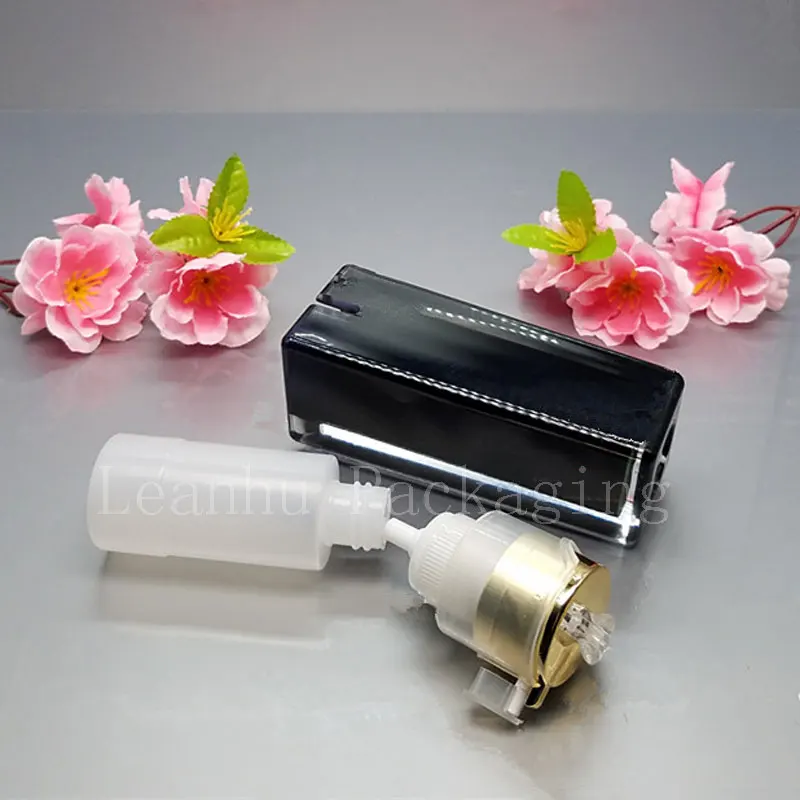 Квадратные черные акриловые косметические Бутылочки для лосьона и крема