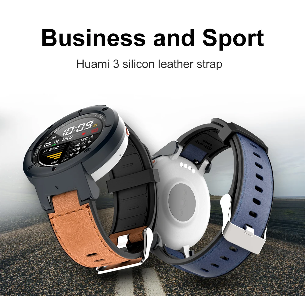SIKAI силиконовый кожаный ремешок для часов Amazfit Verge lite умные часы высококачественный кожаный ремешок сменный Браслет для Huami 3