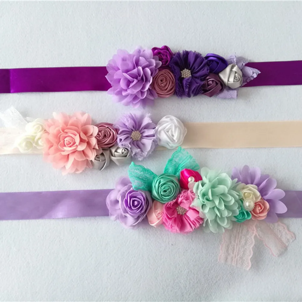 Maternity Sash for Photo Shooting Floral Photography Dress Waistband Girdle Props | Мать и ребенок